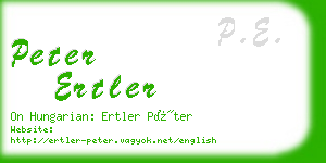 peter ertler business card